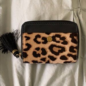 J.Crew Calf Hair Leopard-Print Wallet